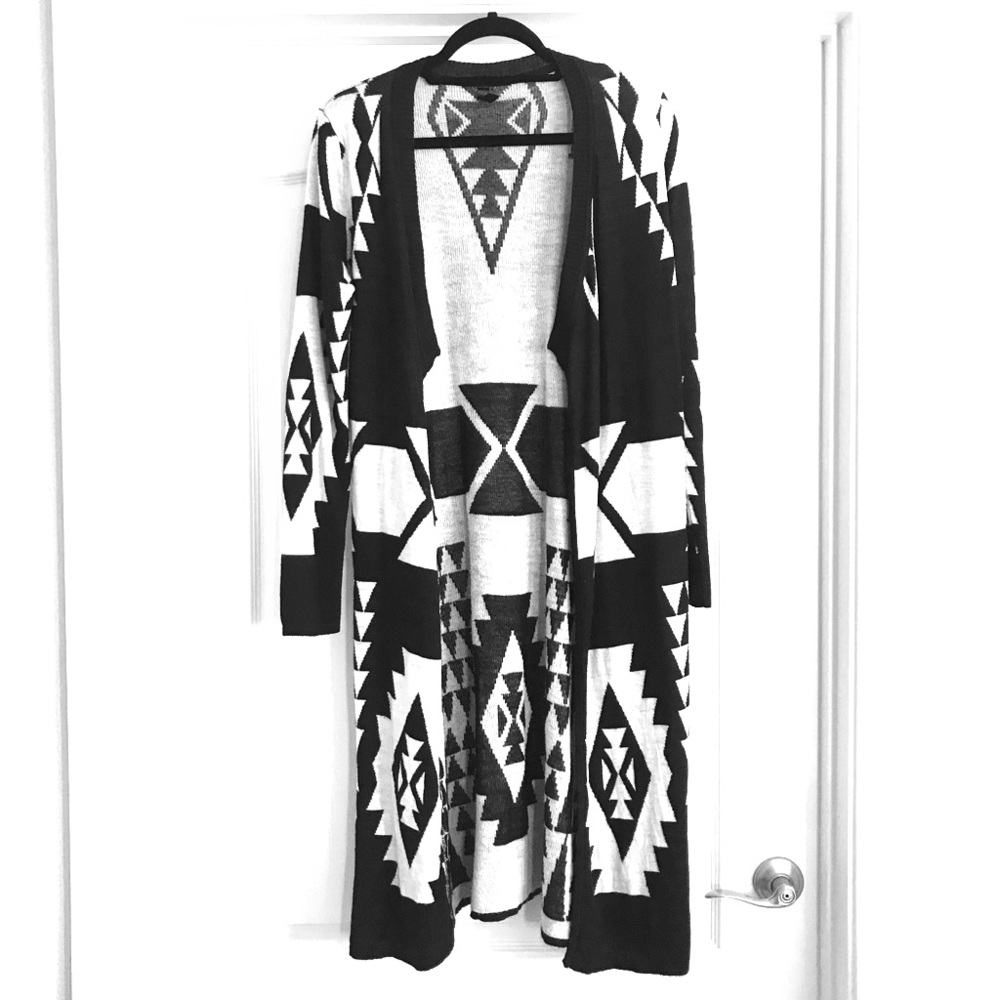 Tribal Print Long Cardigan